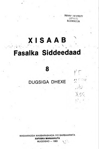 Xisaab. Fasalka Siddeedaad 8. Dugsiga Dhexe