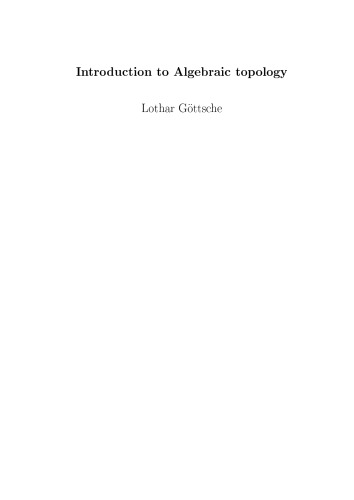 Introduction to Algebraic topology