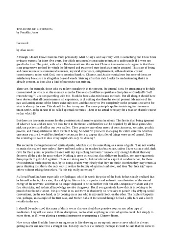 The Knee of Listening