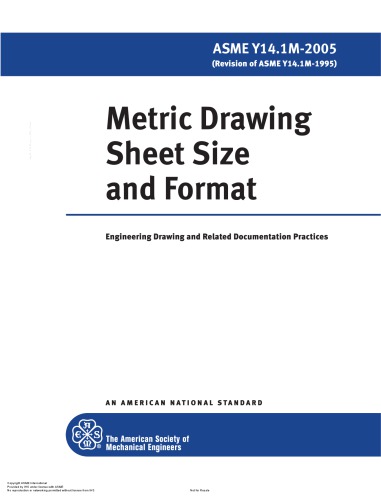 ASME Y14.1M-2005 - Metric Drawing Sheet Size and Format