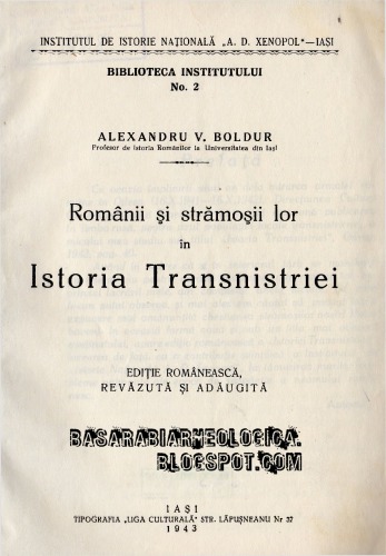 Românii și strămoșii lor în Istoria Transnistriei