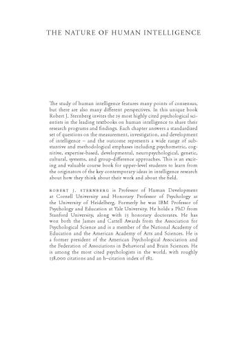 The Nature of Human Intelligence