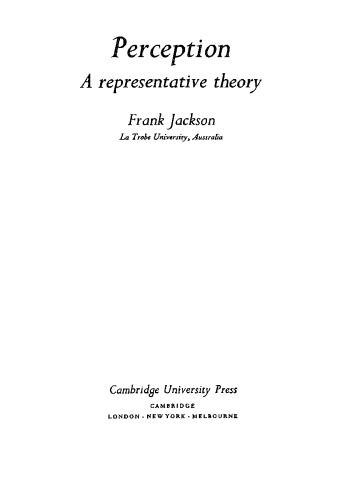 Perception: A Representative Theory