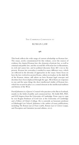The Cambridge Companion to Roman Law