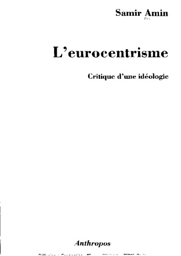 L’eurocentrisme : critique d’une idéologie