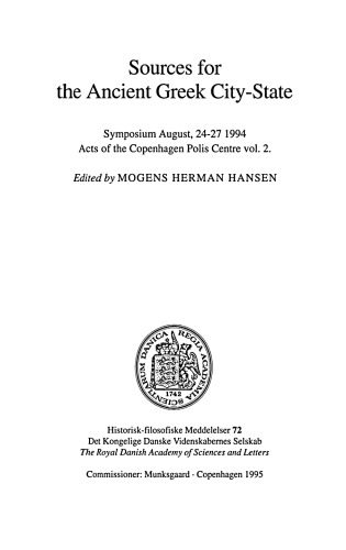 Sources for the Ancient Greek City-State