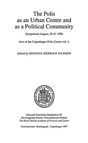 The Polis as an Urban Centre and as a Political Community