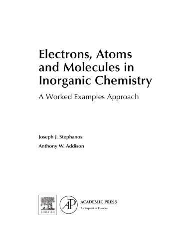 Electrons Atoms and Molecules in Inorganic Chemistry. A worked Examples Approach