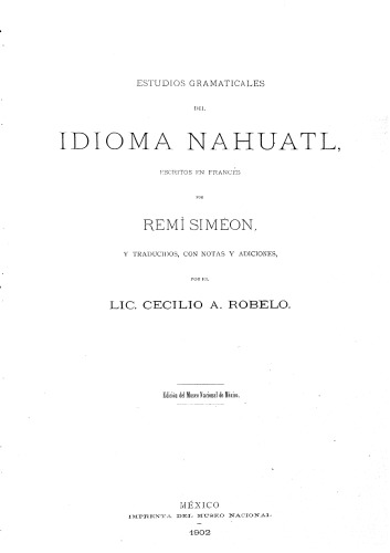 Estudios gramaticales del idioma nahuatl