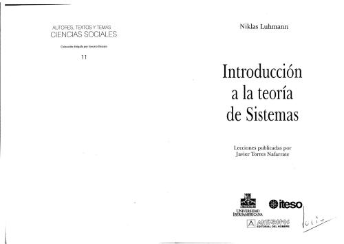 Introduccíon a la teoría de sistemas