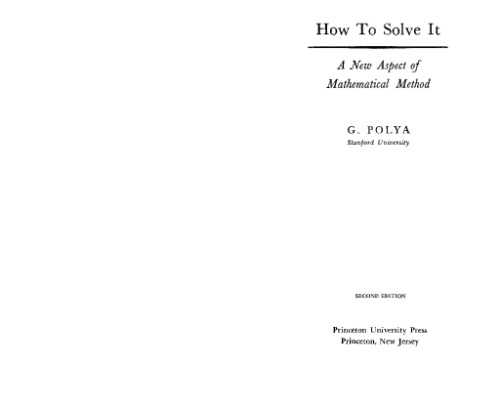 How to Solve It: A New Aspect of Mathematical Method