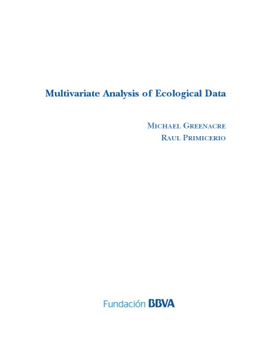 Multivariate Analysis of Ecological Data