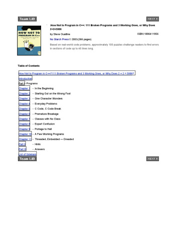 How Not to Program in C++: 111 Broken Programs and 3 Working Ones, or Why Does 2+2=5986