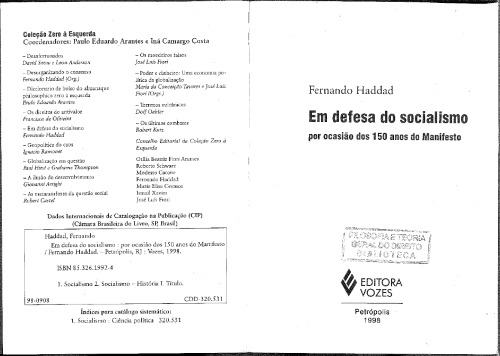 Em Defesa do Socialismo: por ocasião dos 150 anos do Manifesto