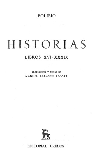 Historias: Libros-XVI-XXXIX