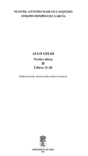 Noches áticas II: Libros 11-20