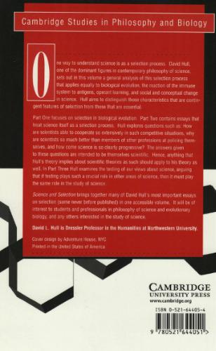 Science and Selection: Essays on Biological Evolution and the Philosophy of Science