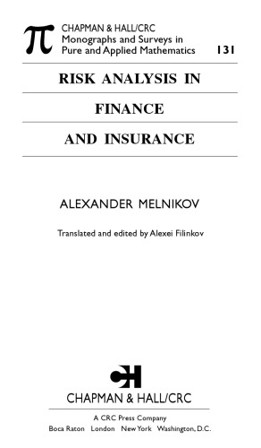Risk Analysis in Finance and Insurance (Chapman & Hall/CRC Financial Mathematics Series)