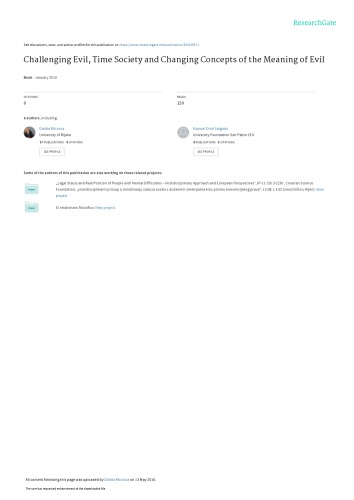 Challenging Evil, Time Society and Changing Concepts of the Meaning of Evil