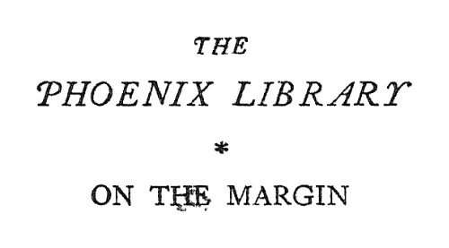 On the Margin - Notes and Essays