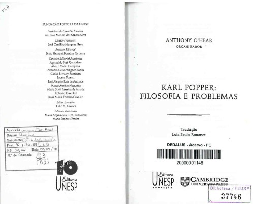 Karl Popper: Filosofia e Problemas