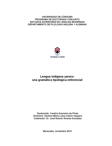Lengua indígena yaruro: una gramática tipológica-referencial