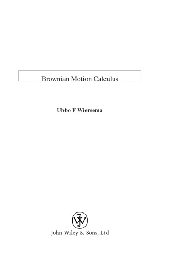 Brownian Motion Calculus