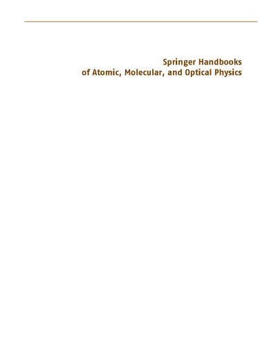 Springer Handbook of Atomic, Molecular, and Optical Physics