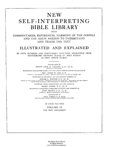 The Self-Interpreting Bible, New Testament & Helps (Volume 4 of 4, 1914 edition)