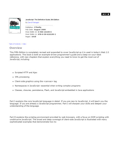 JavaScript: The Definitive Guide