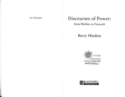 Discourses of power: From Hobbes to Foucault