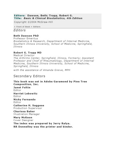 Basic & Clinical Biostatistics