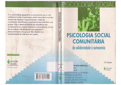 Psicologia Social Comunitária: da solidariedade à autonomia