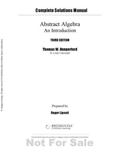 Abstract Algebra: An Introduction - Complete Solutions Manual