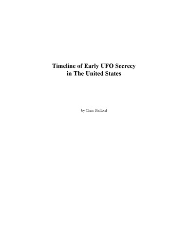 Timeline of Early UFO Secrecy in The United States