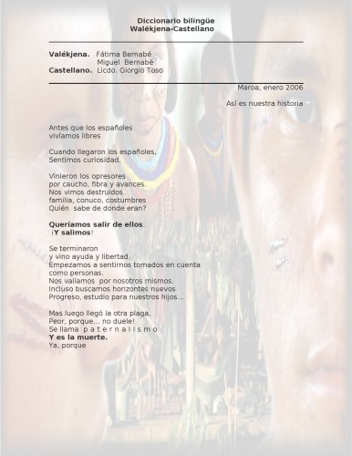 Diccionario bilingüe Walékjena-Castellano