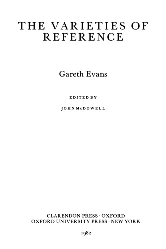 The Varieties of Reference