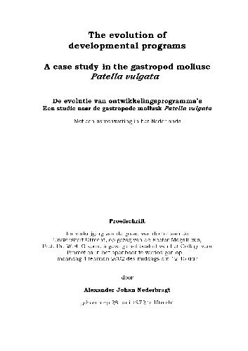 Evolution of Developmental Programs:  A Case Study in the