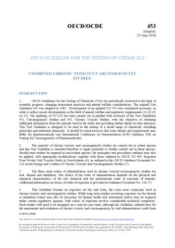 Test No. 453: Combined Chronic Toxicity/Carcinogenicity Studies