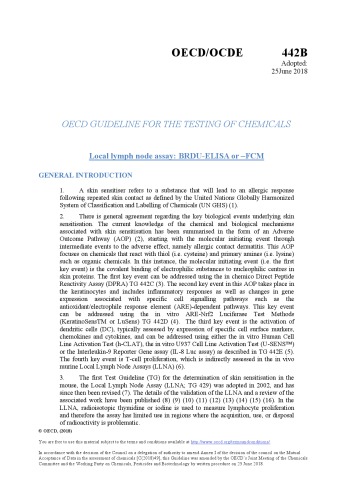 Test No. 442B: Skin Sensitization : Local Lymph Node Assay: BrdU-ELISA