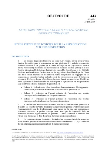 443. Extended one-generation reproductive toxicity study