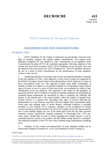 Test No. 433: Acute Inhalation Toxicity: Fixed Concentration Procedure