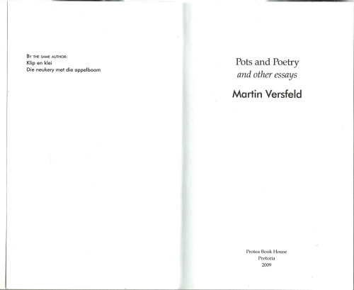 Pots and Poetry and Other Essays