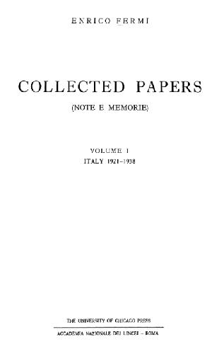 Selected papers (Note e memorie)