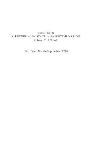 Defoe’s Review 1704-13, Volume 7 (1710)