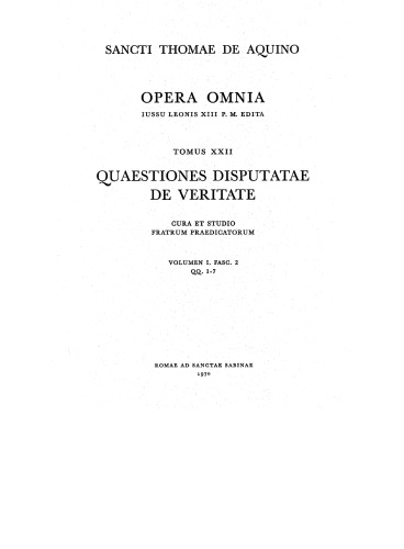 Quaestiones disputatae de veritate