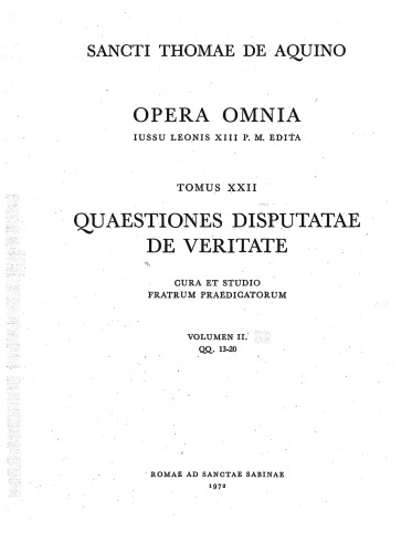 Quaestiones disputatae de veritate