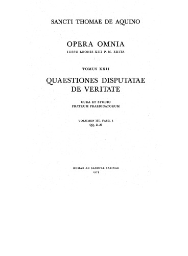 Quaestiones disputatae de veritate