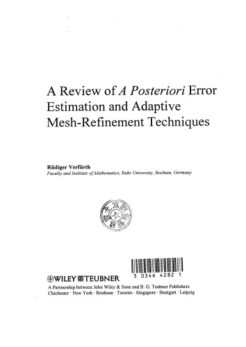 A review of a posteriori error estimation and adaptive mesh-refinement techniques