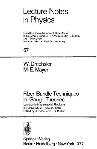 Fiber bundle techniques in gauge theories (Lecture notes in physics)
